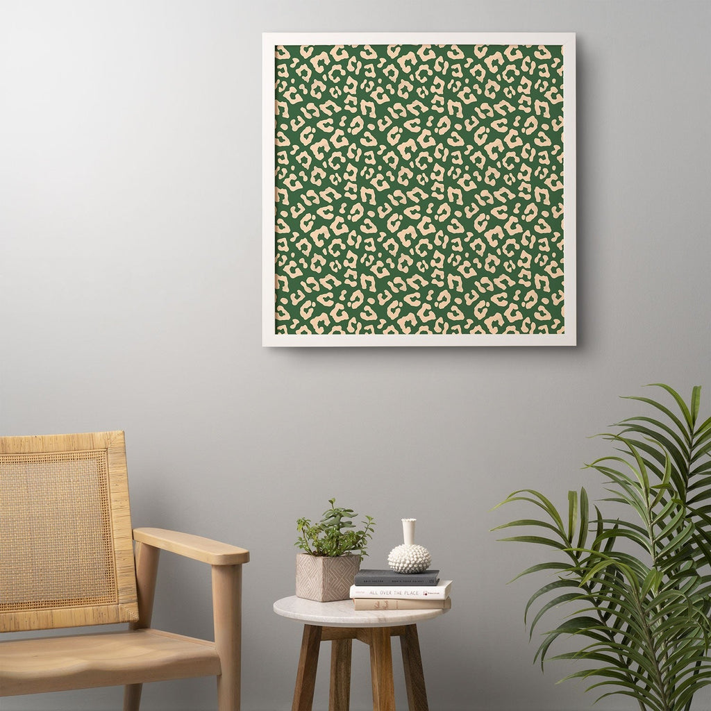 Avenie BR Cheetah Print In Green Framed Wall Art