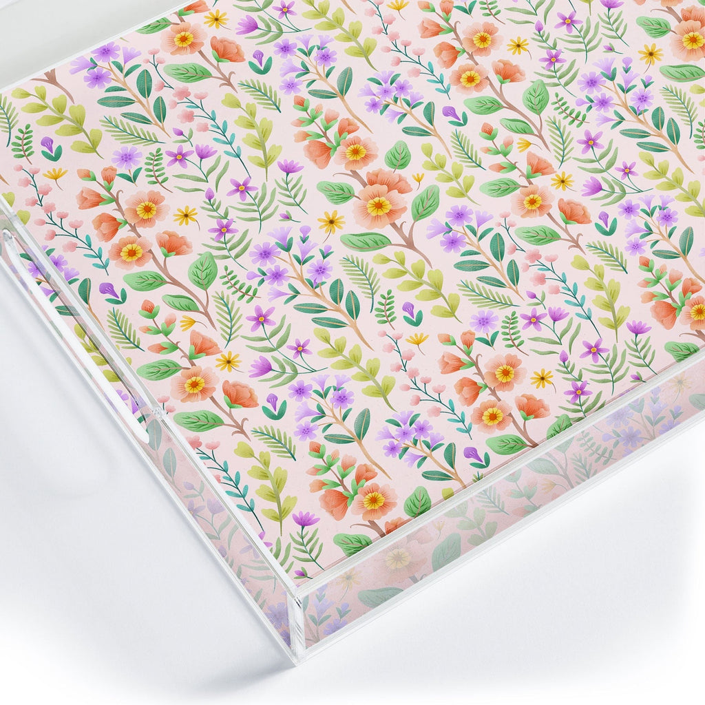 Pimlada Phuapradit Ditsy Spring Floral Acrylic Tray