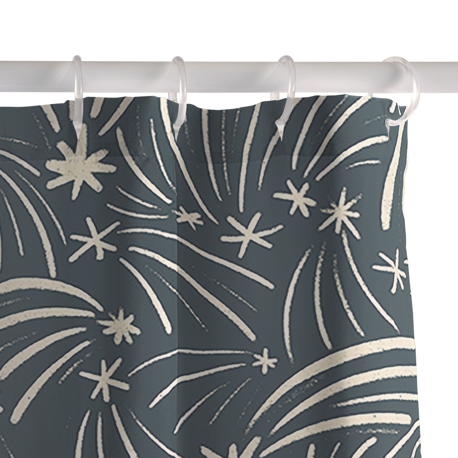 Little Om Pattern Shooting Stars blue Shower Curtain
