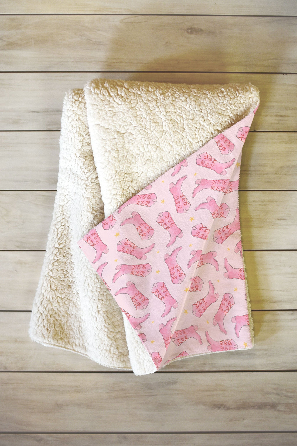 Love_Ryming Stars and Boots Fleece Throw Blanket