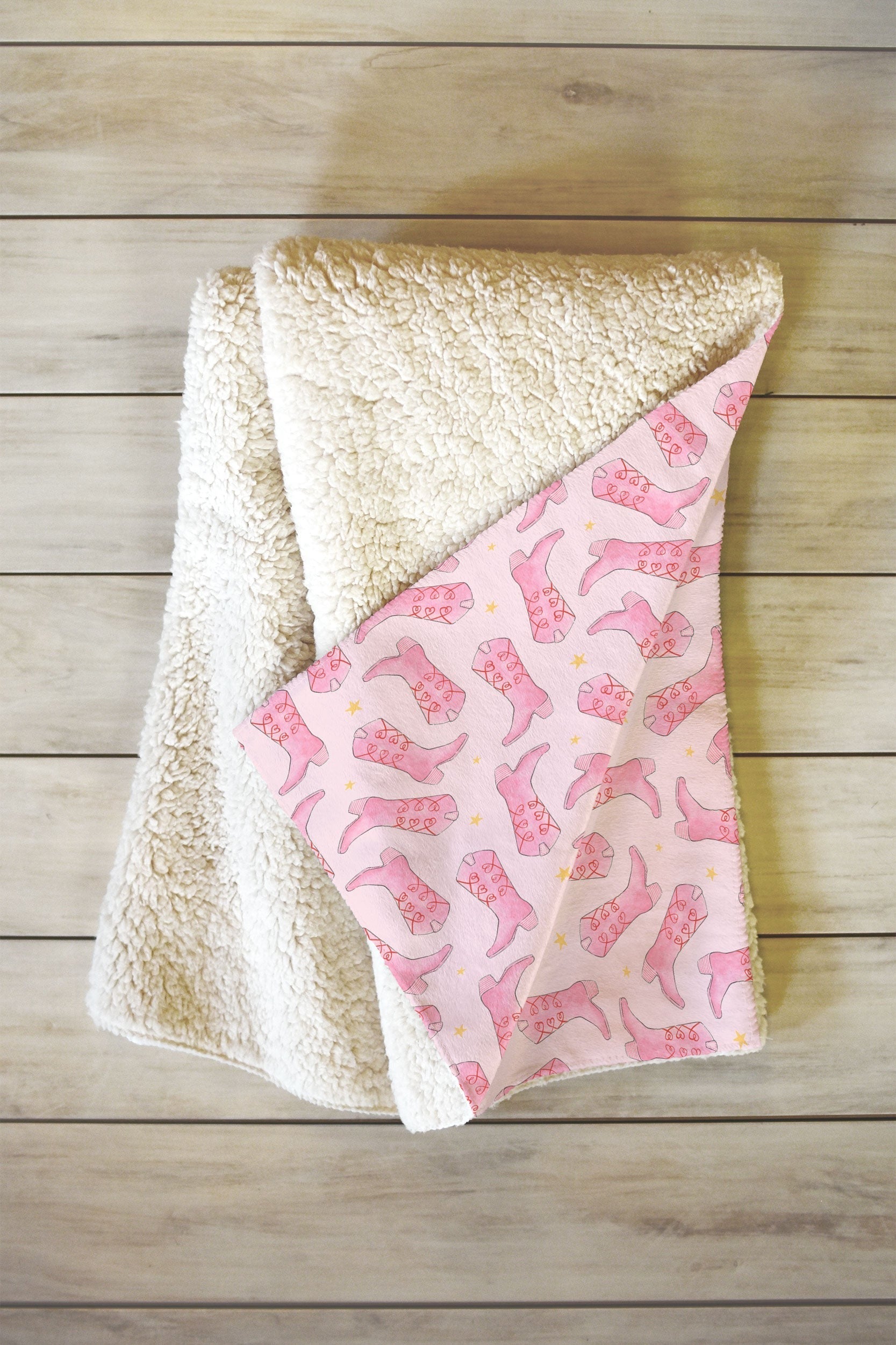 Love_Ryming Stars and Boots Fleece Throw Blanket