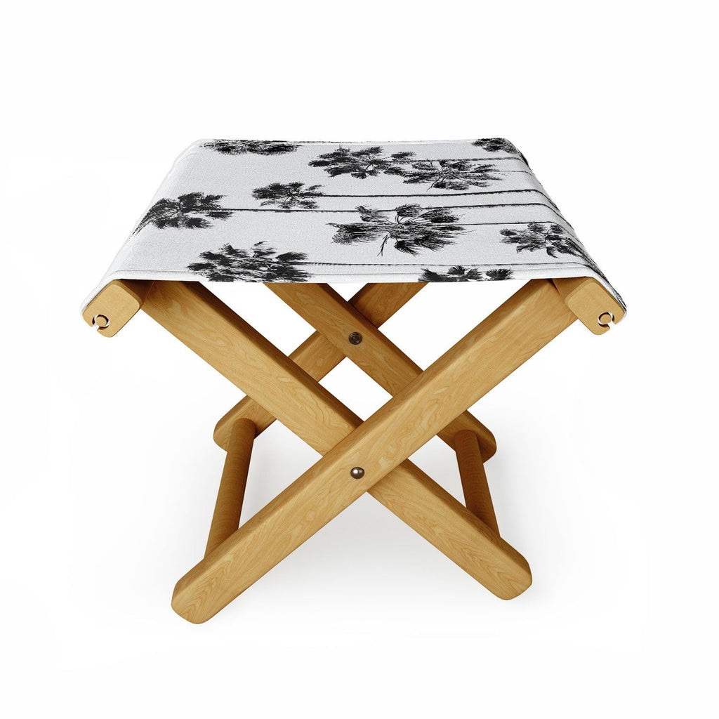 Gal Design Black And White Palms Folding Stool