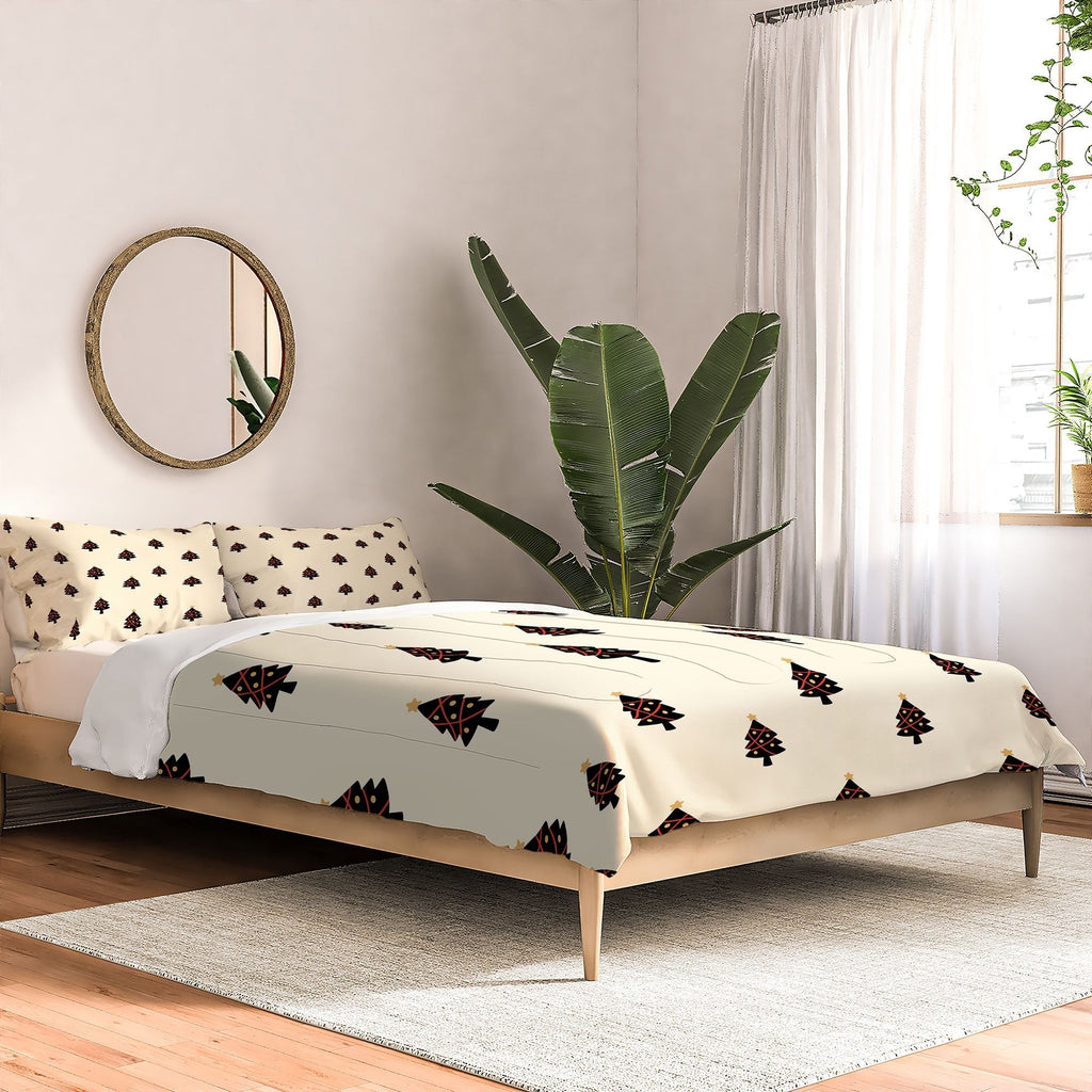 Design by Spark Black And Gold Christmas Tree Comforter