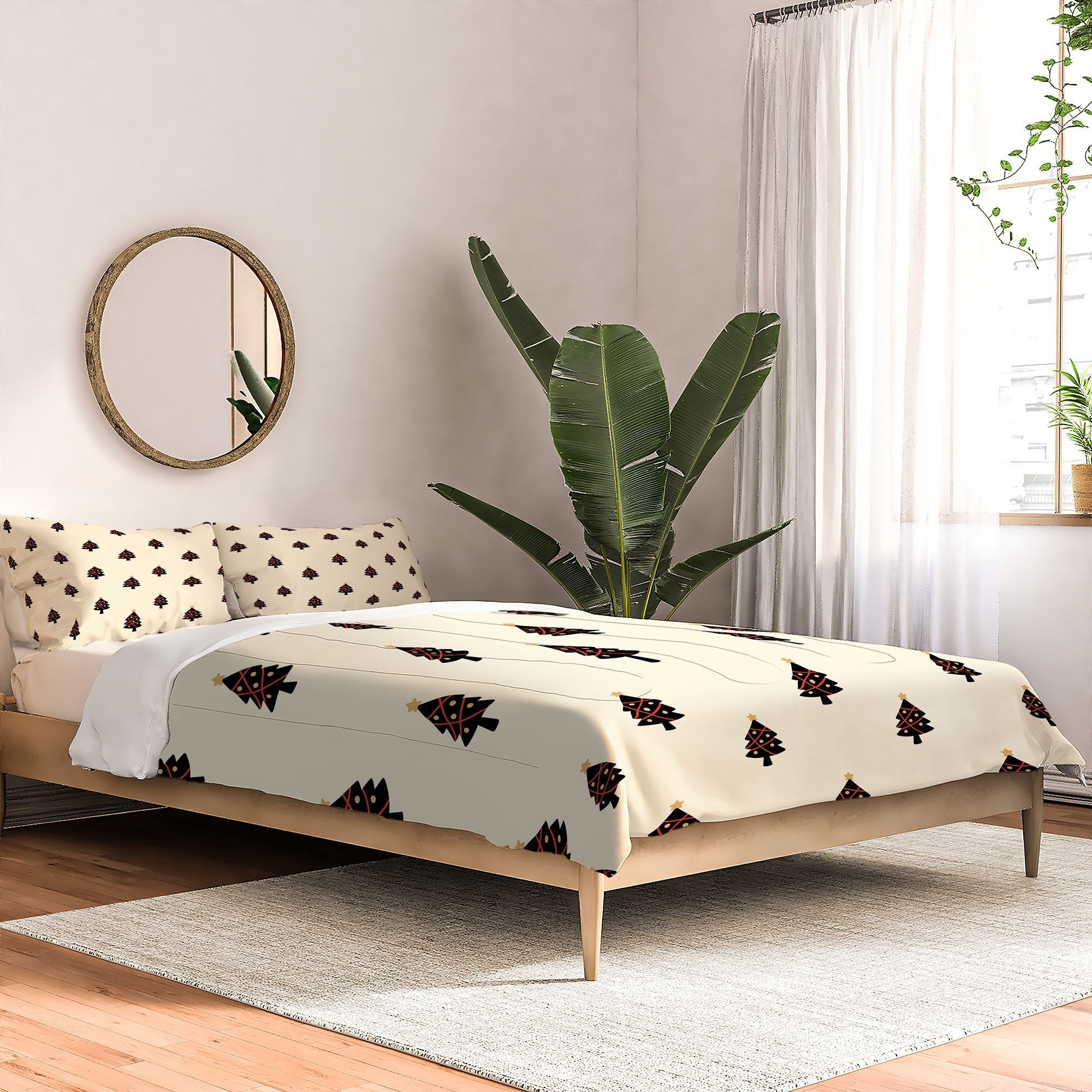 Design by Spark Black And Gold Christmas Tree Comforter