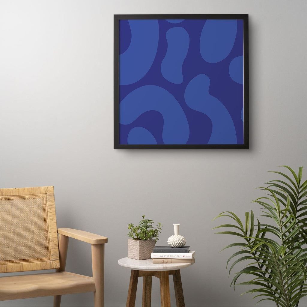 Camilla Foss Blue Pebble Framed Wall Art