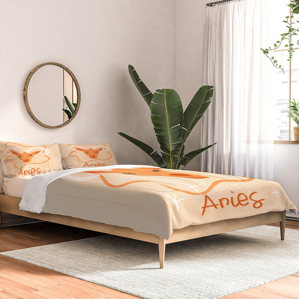 Little Om Zodiac Signs Aries Comforter