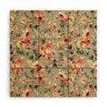 Ninola Design Botanic Retreat Floral Oleander Whimsical Teal Green Wood Wall Mural