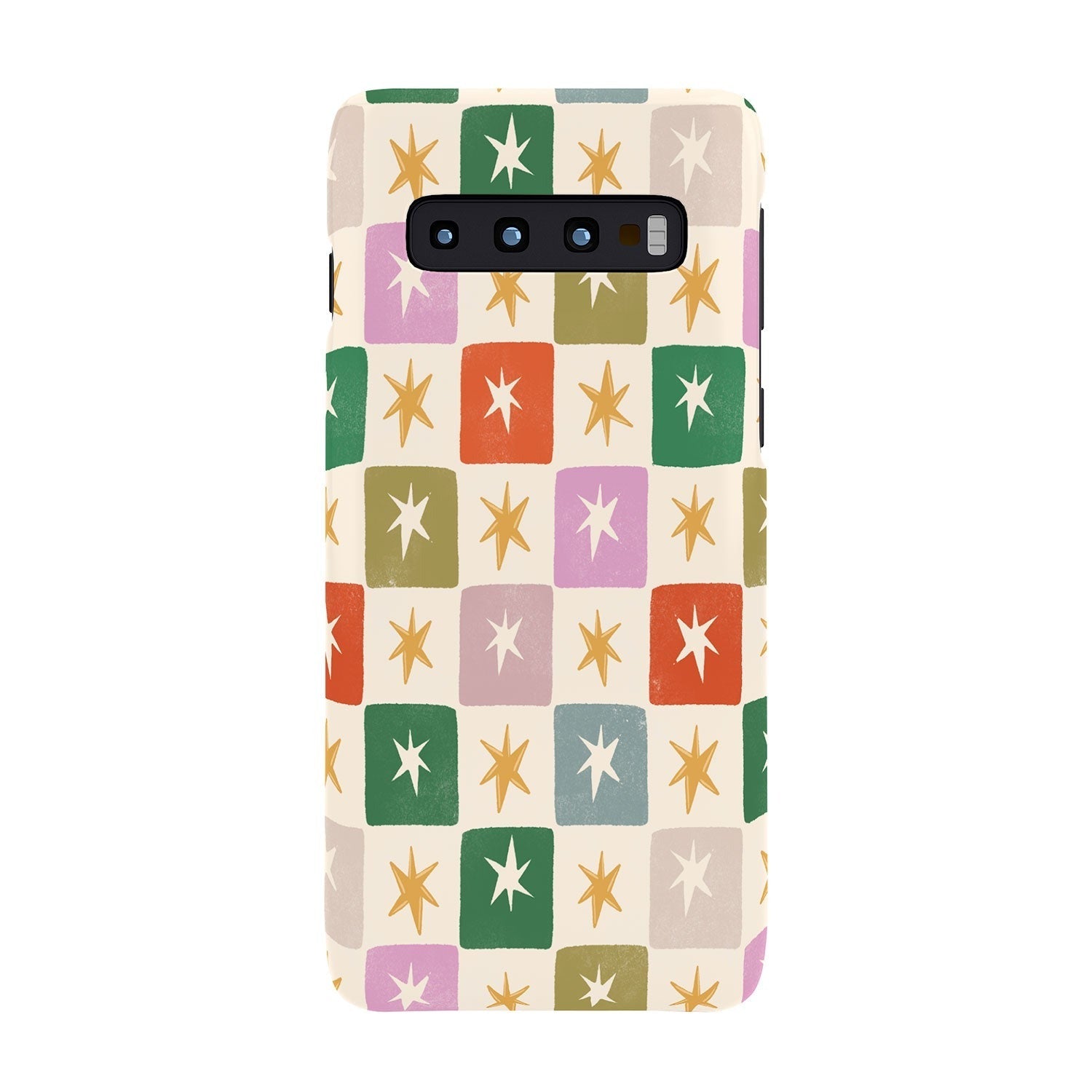 LouBruzzoni Retro Star Block Pattern Phone Case