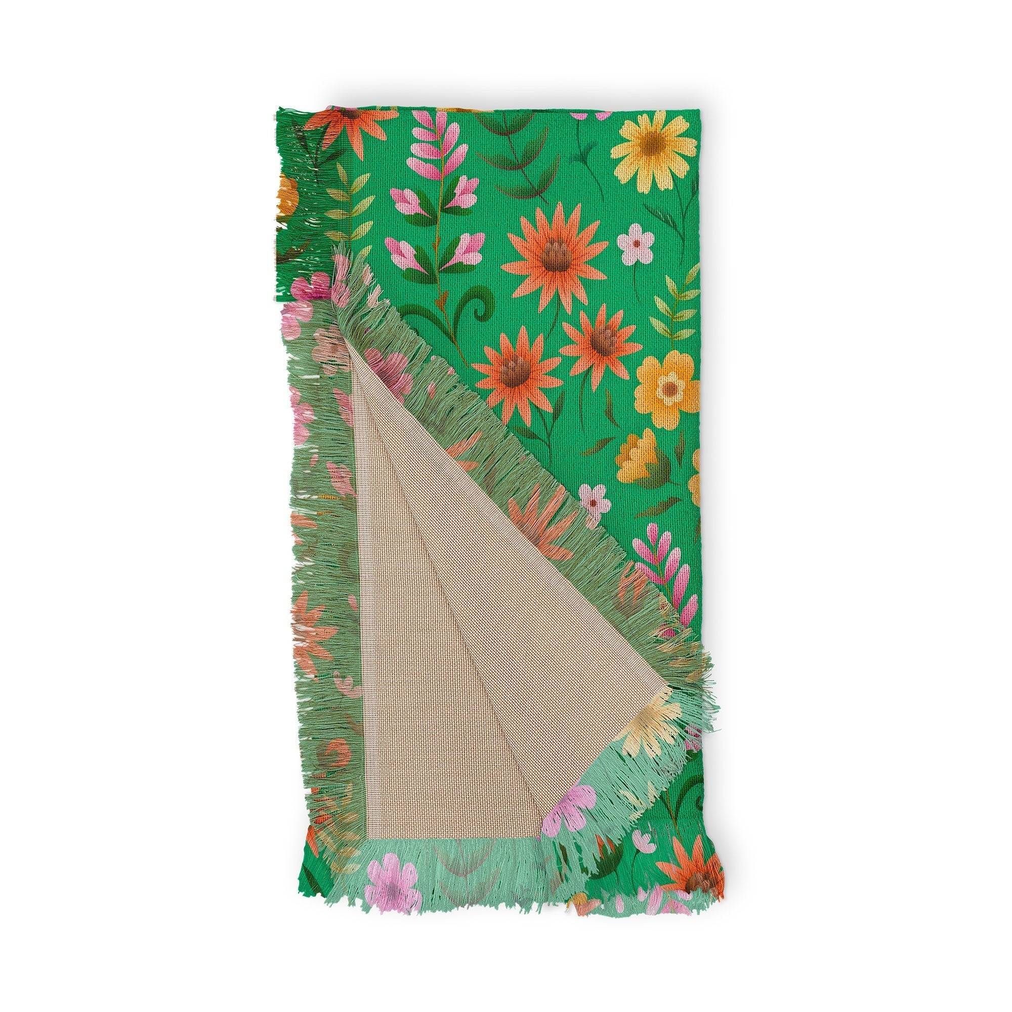 Pimlada Phuapradit Ditsy Spring Floral Green Throw Blanket