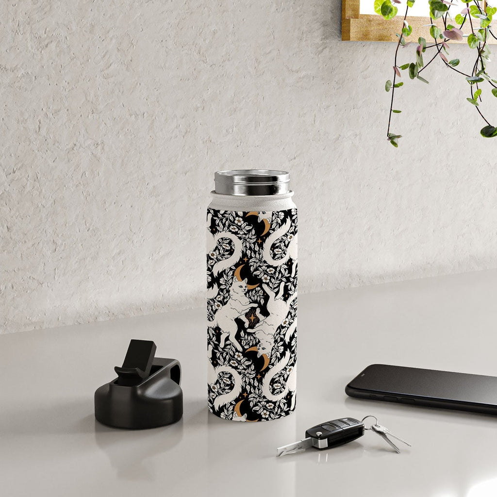 Avenie Celestial Cats Gold Water Bottle