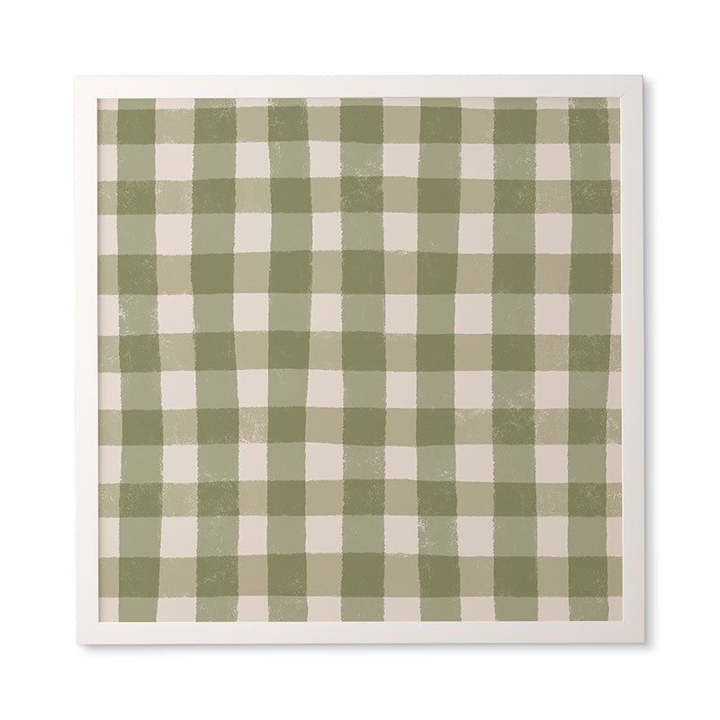 Menina Lisboa Rustic Green Plaid Framed Wall Art