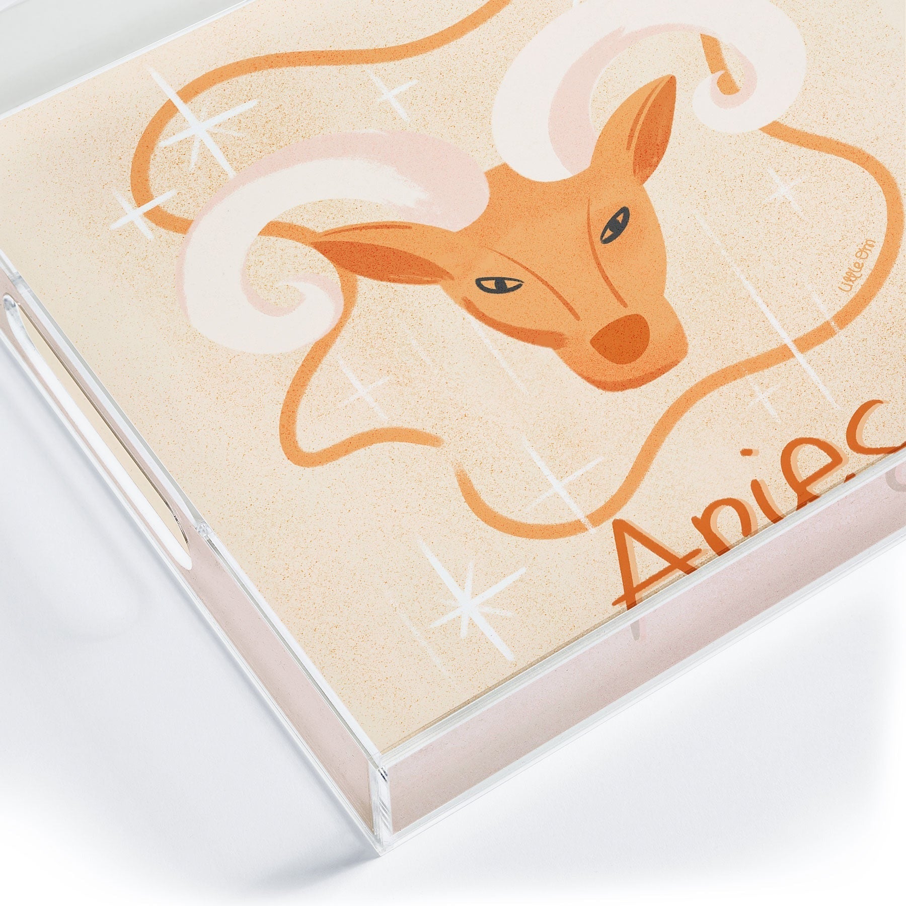 Little Om Zodiac Signs Aries Acrylic Tray