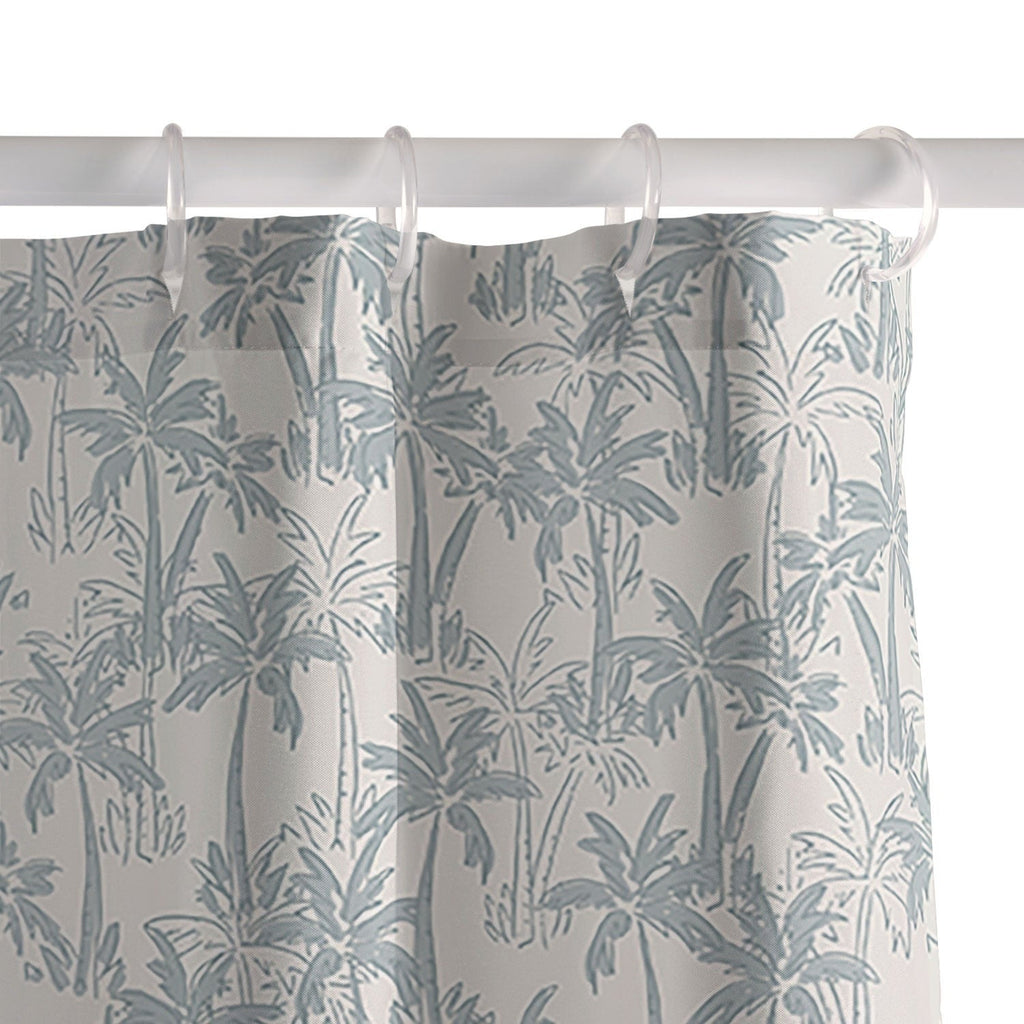 CoastL Studio Palm Forest Coastal Blue Shower Curtain
