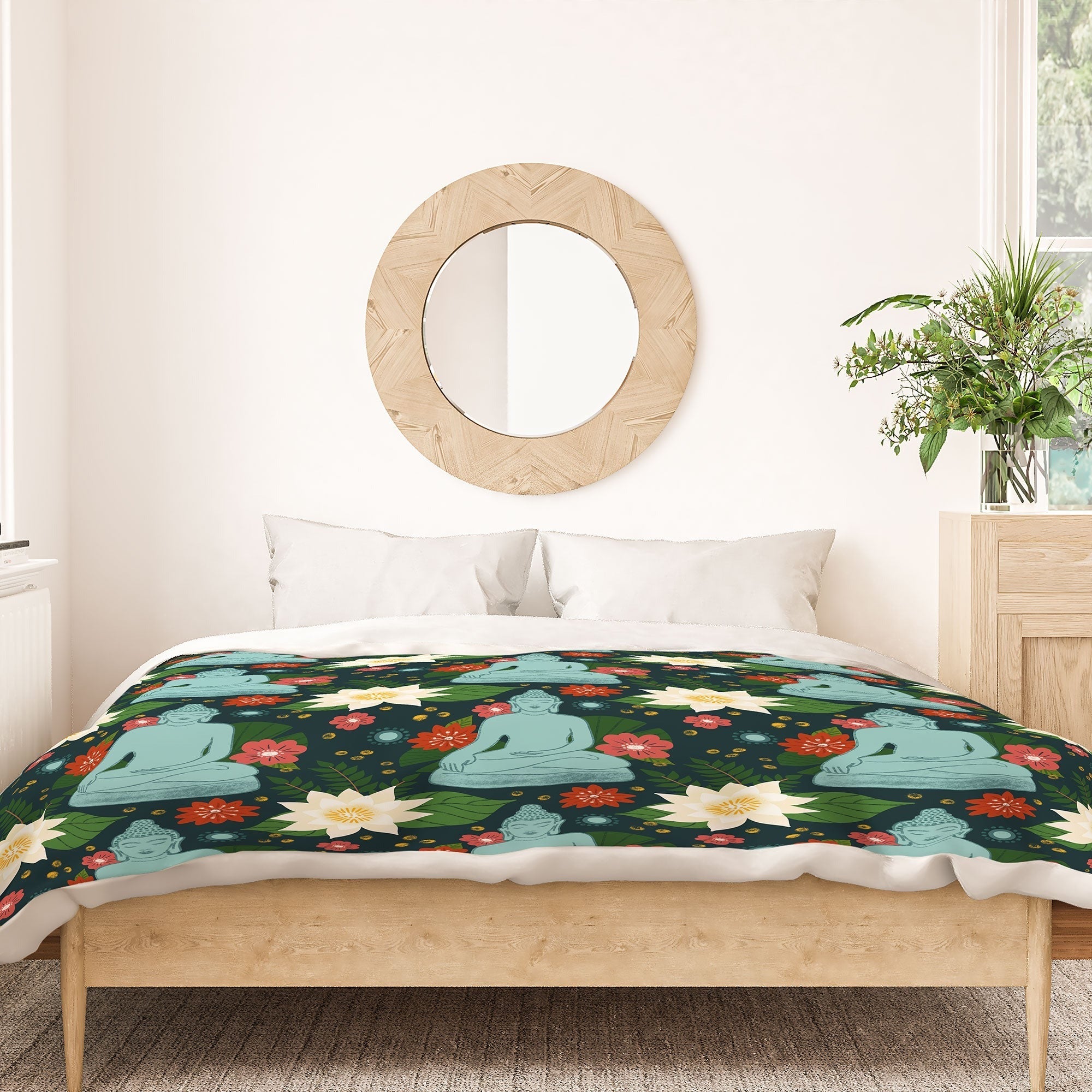 Design by Spark Meditating Lotus Buddha Duvet Cover