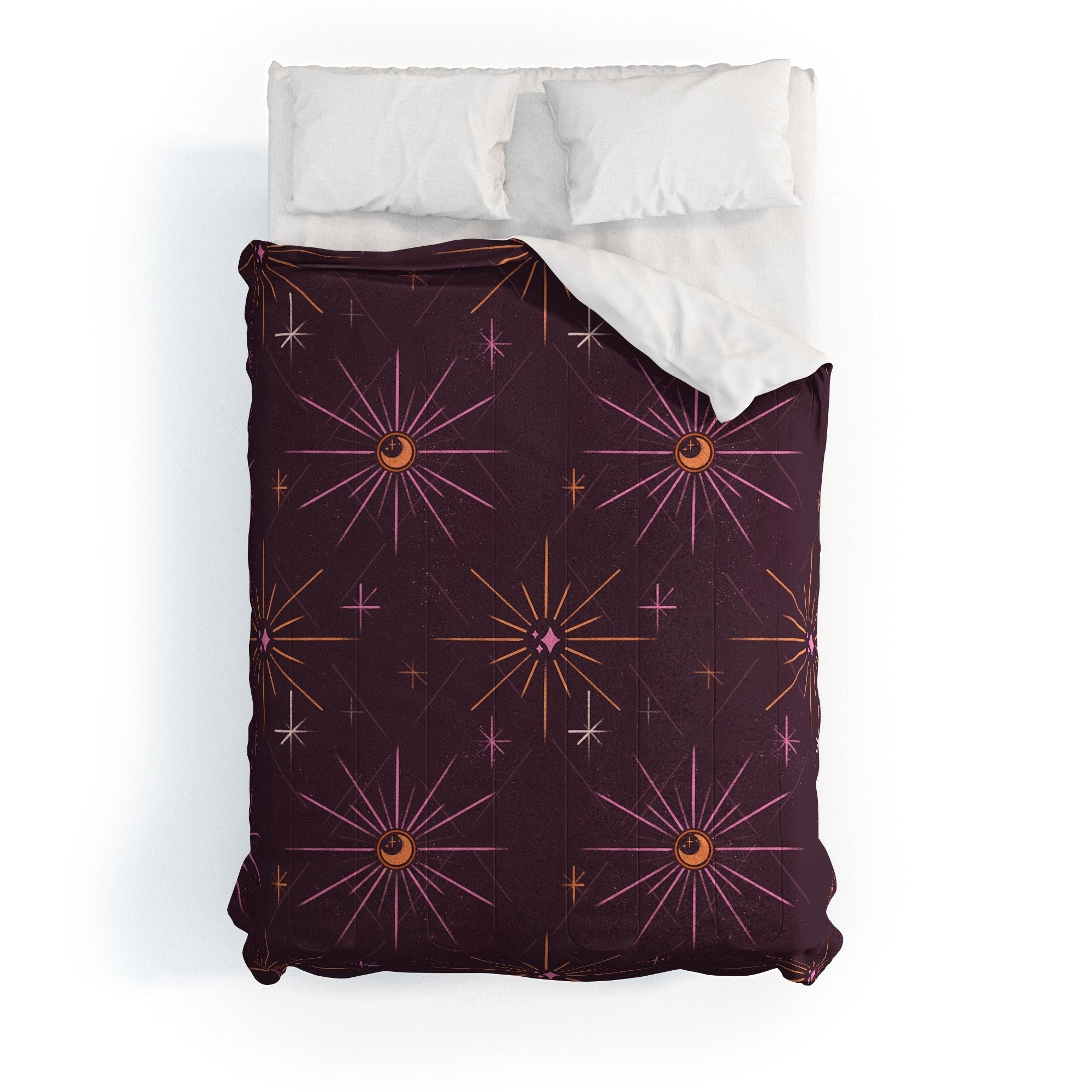 Little Om Pattern Little Moon plum Comforter