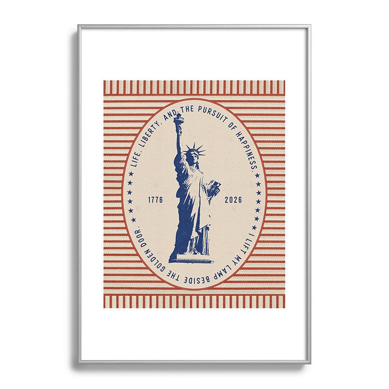 DENY Designs Life Liberty Metal Framed Art Print