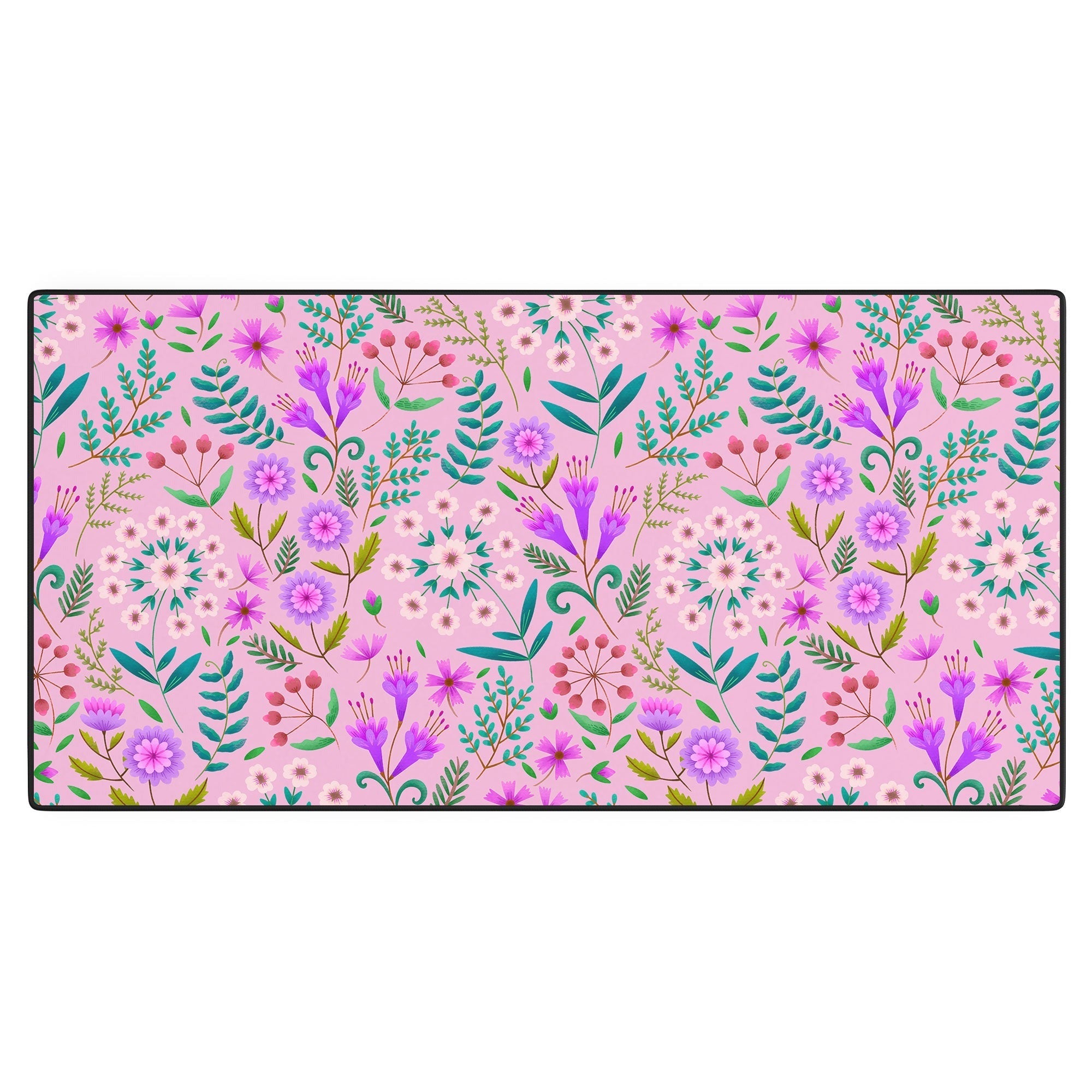 Pimlada Phuapradit Ditsy Purple Floral Half Drop Desk Mat