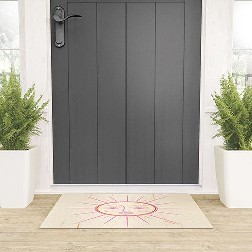 Little Om Celestial Sun cream Welcome Mat