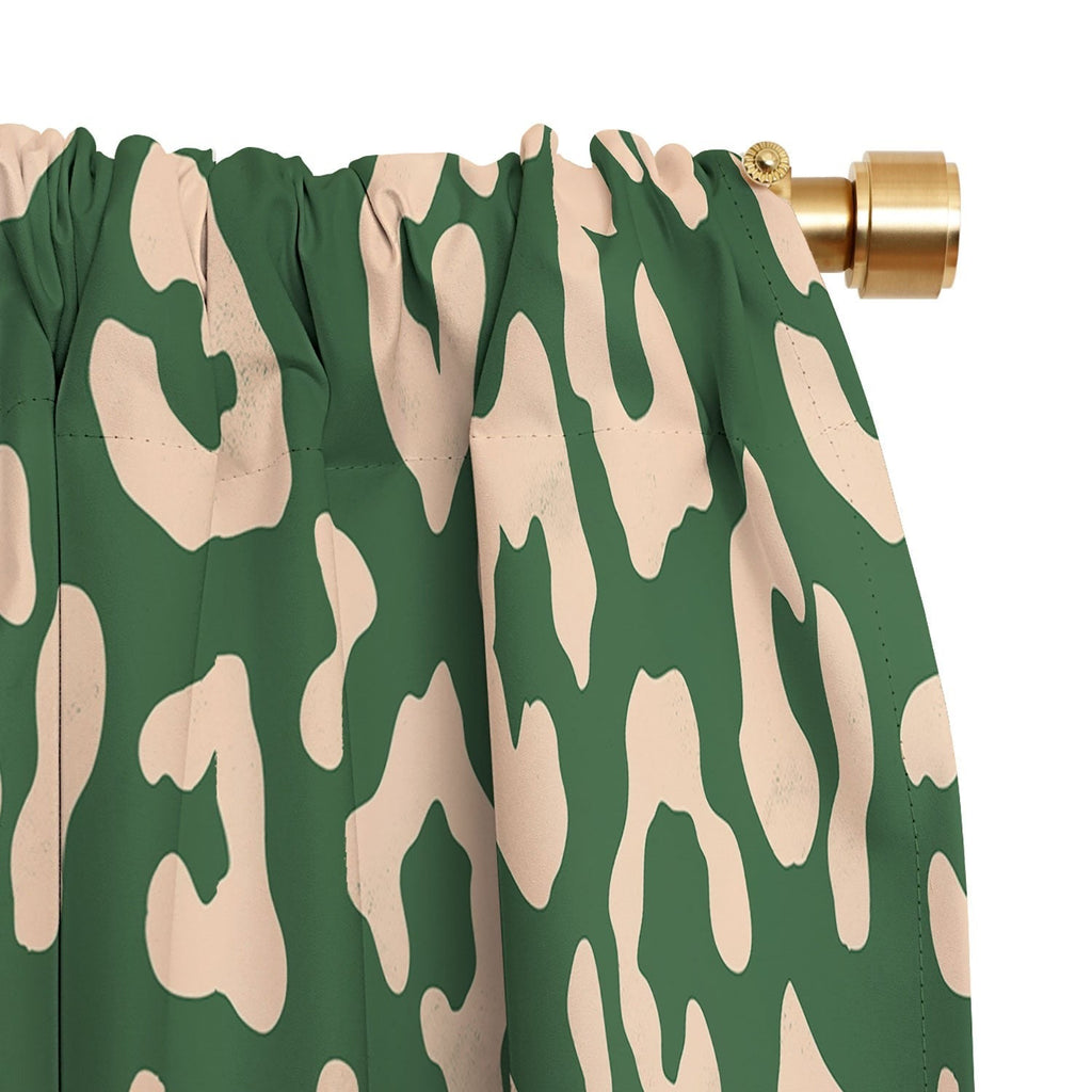 Avenie BR Cheetah Print In Green Blackout Window Curtain