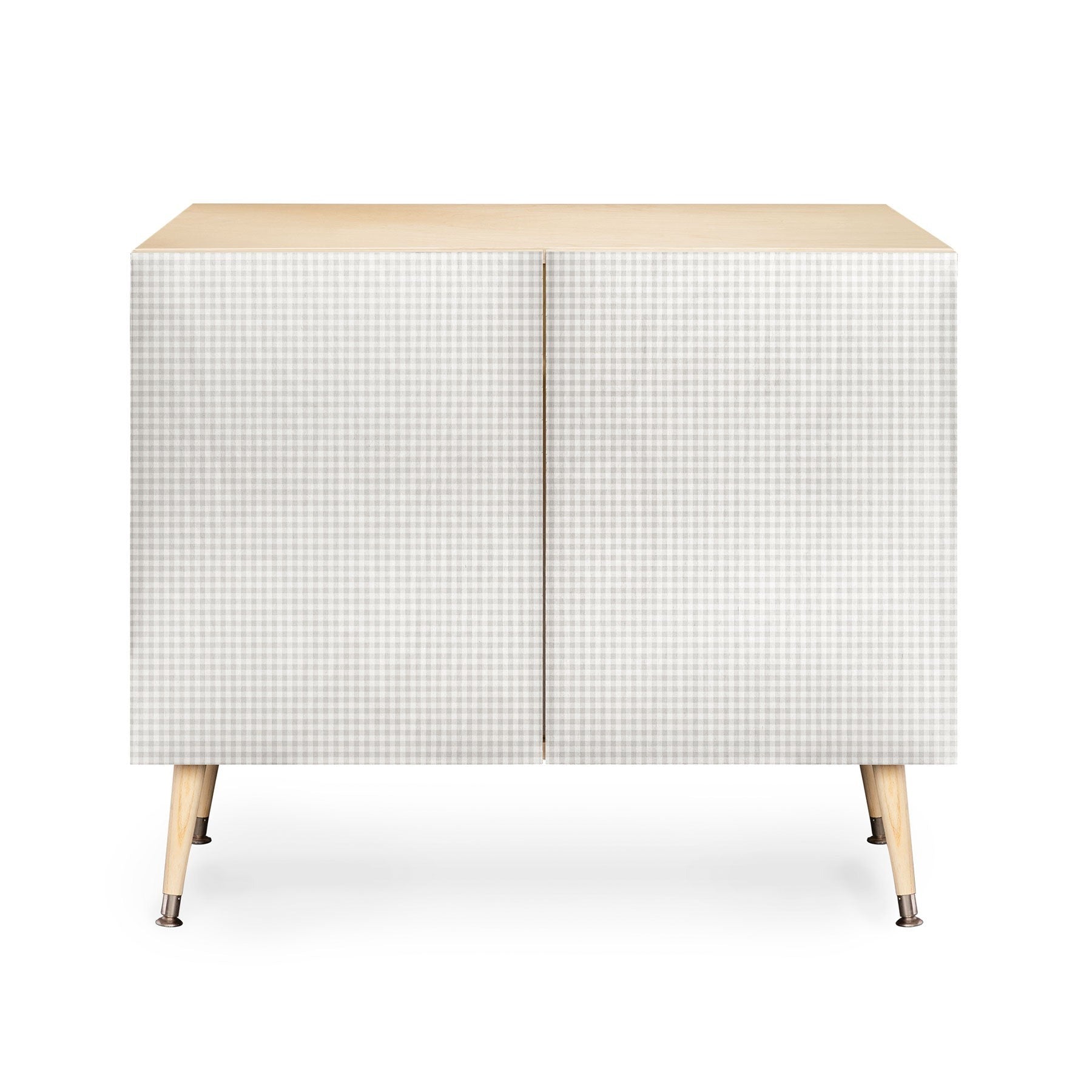 Colour Poems Gingham Plaid Pattern Cloud White Credenza