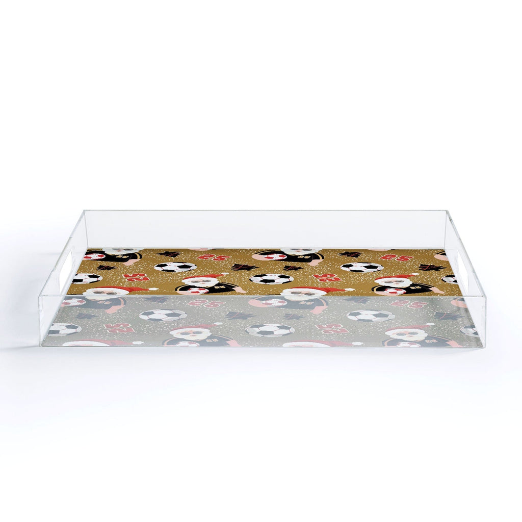 Design by Spark Sporty Soccer Santa Holiday Acrylic Tray