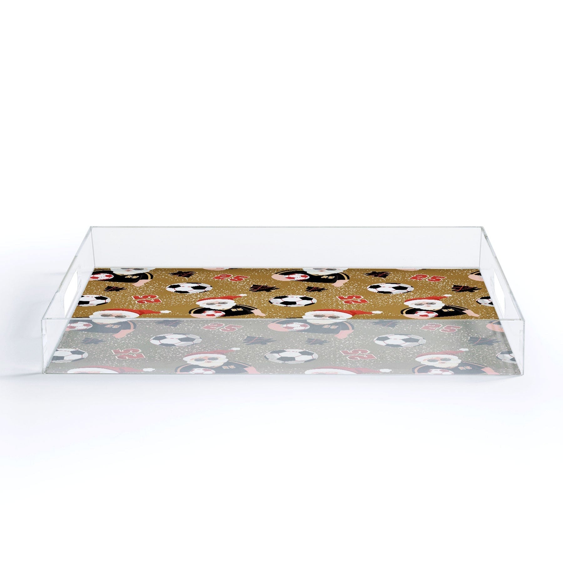 Design by Spark Sporty Soccer Santa Holiday Acrylic Tray
