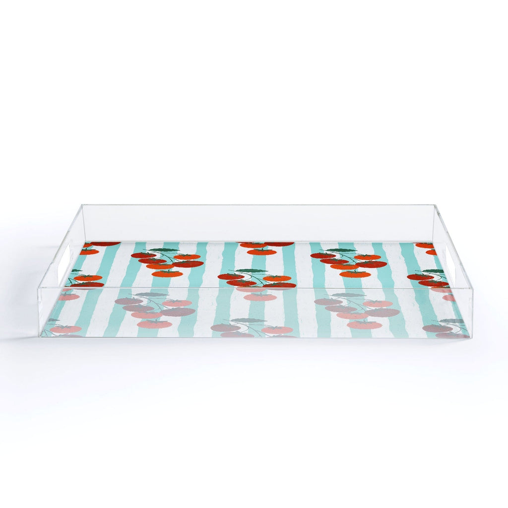 Design by Spark Zesty Tomatoes and Stripes Acrylic Tray