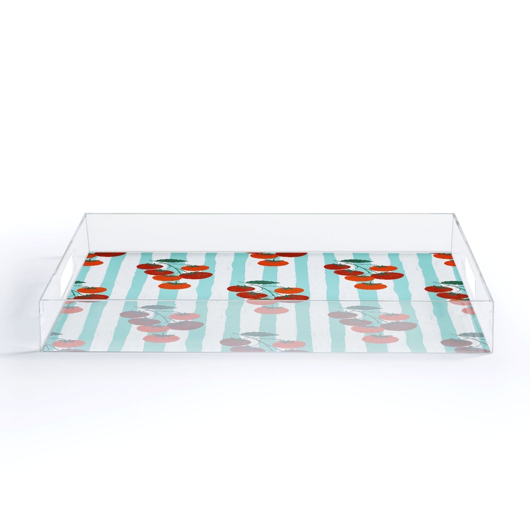 Design by Spark Zesty Tomatoes and Stripes Acrylic Tray