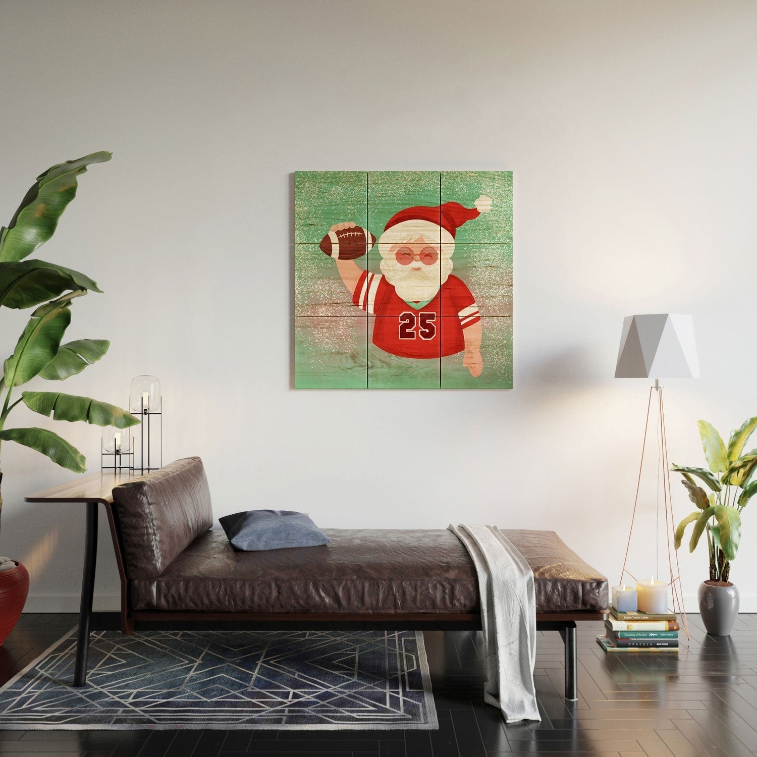 Design by Spark Sporty Football Santa Wood Wall Mural