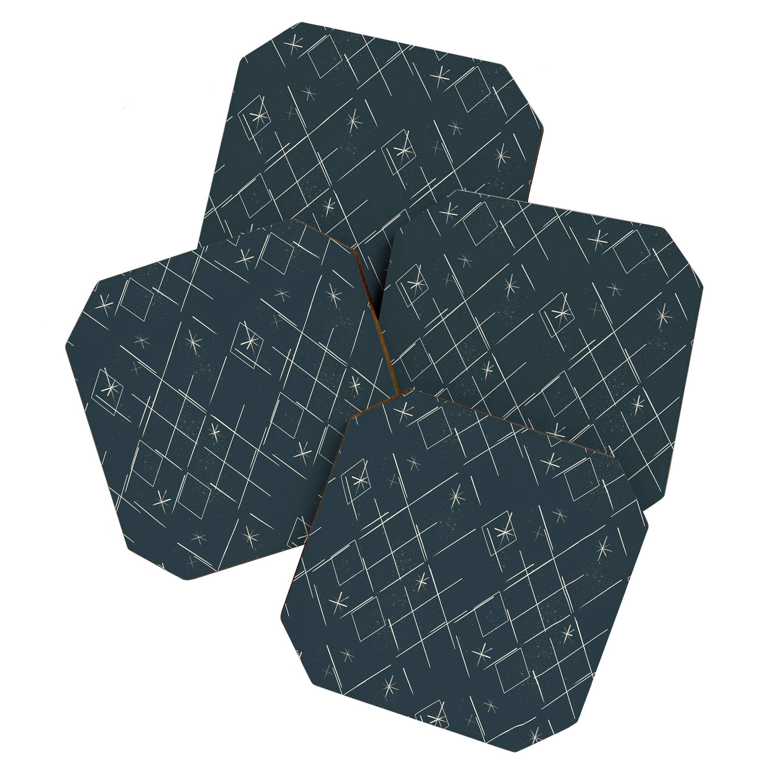 Little Om Starry Web navy Coaster Set