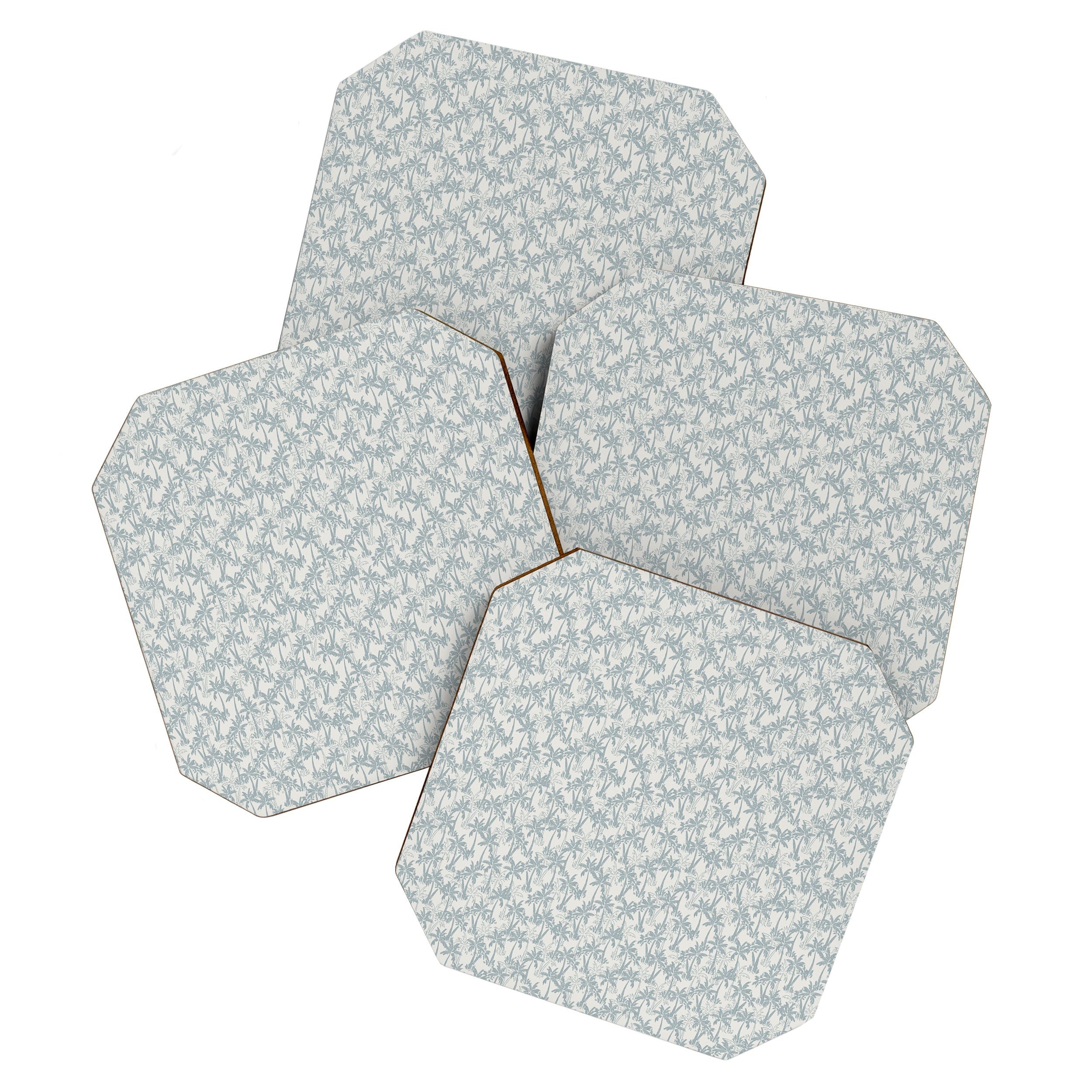 CoastL Studio Palm Forest Coastal Blue Coaster Set