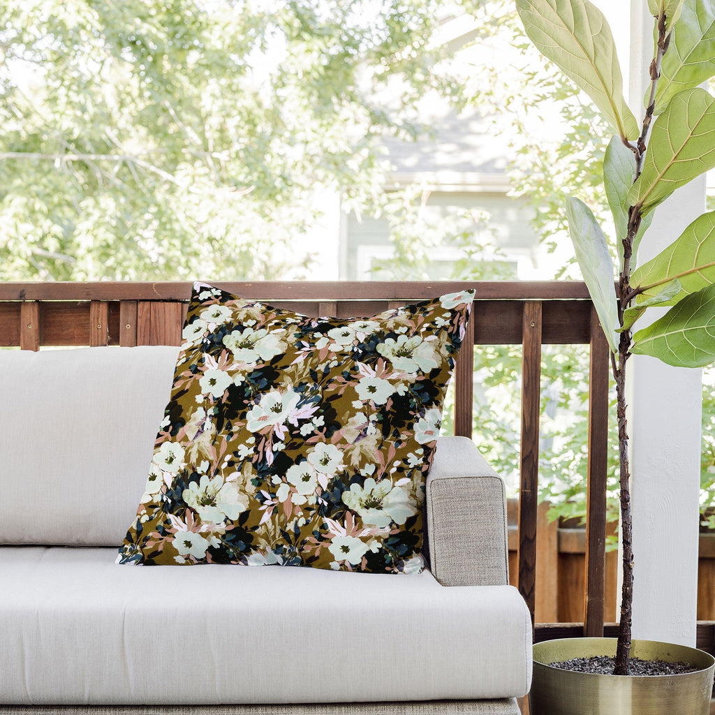 Marta Barragan Camarasa Romantic Floral Fusion Outdoor Throw Pillow