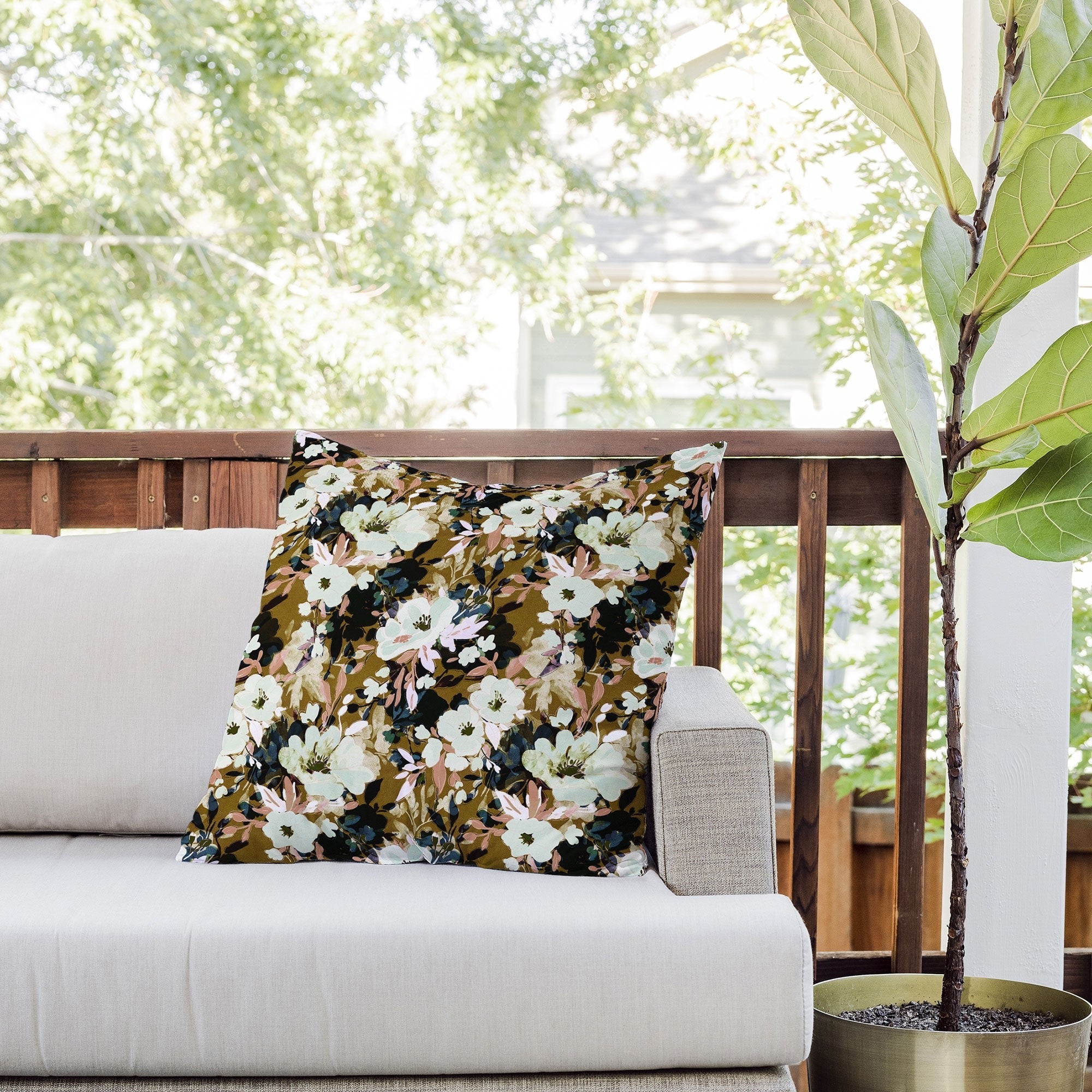 Marta Barragan Camarasa Romantic Floral Fusion Outdoor Throw Pillow