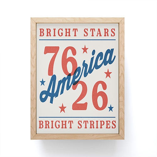 DENY Designs Bright Stars Bright Stripes Framed Mini Art Print