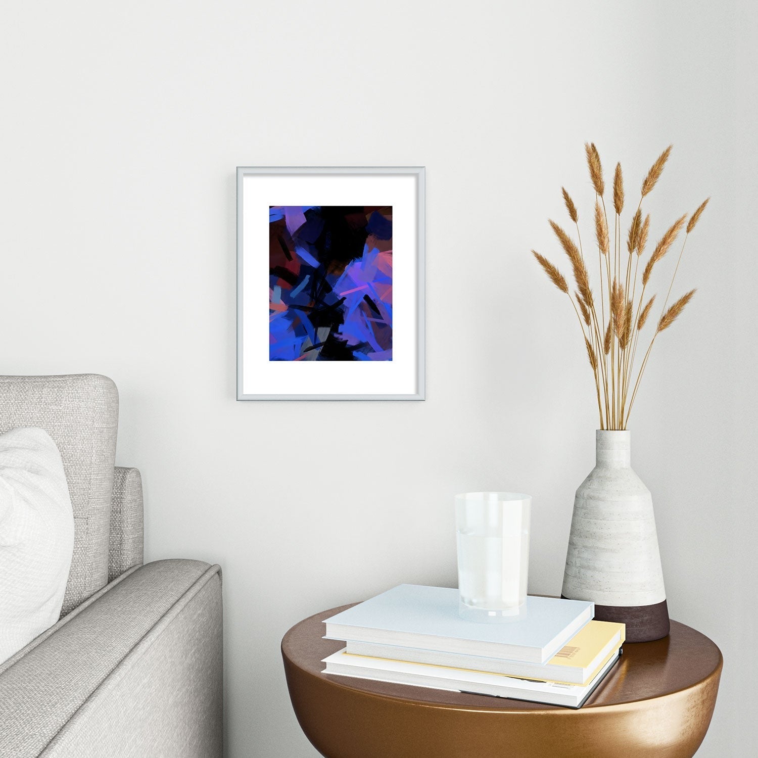 83 Oranges Midnight Sparks Metal Framed Art Print