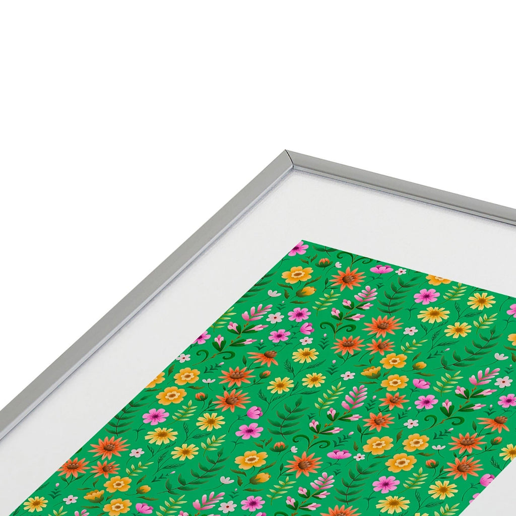 Pimlada Phuapradit Ditsy Spring Floral Green Metal Framed Art Print