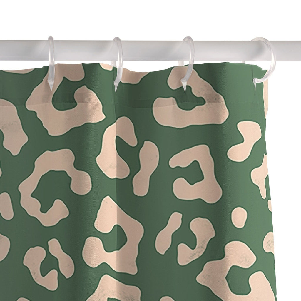 Avenie BR Cheetah Print In Green Shower Curtain