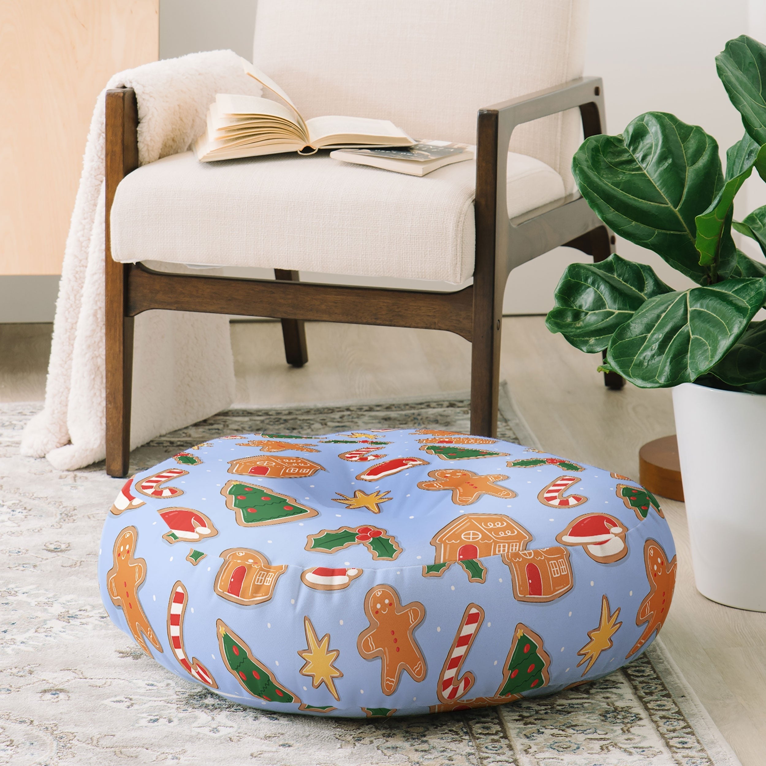 Love_Ryming Christmas Cookies Floor Pillow Round