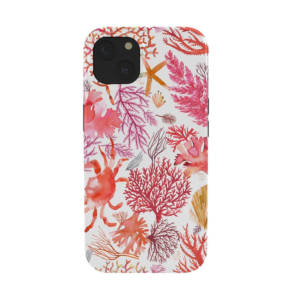 Ninola Design Botanic Retreat Coral Reef Crab Lobster Red Phone Case