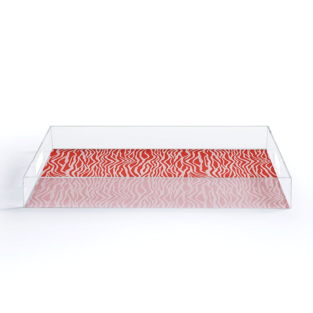 Avenie BR Red Zebra Stripe Acrylic Tray