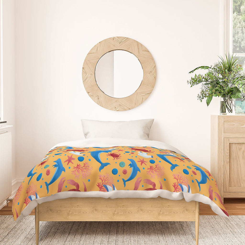 Seta Zakian Sailing Sealife yellow Duvet Cover