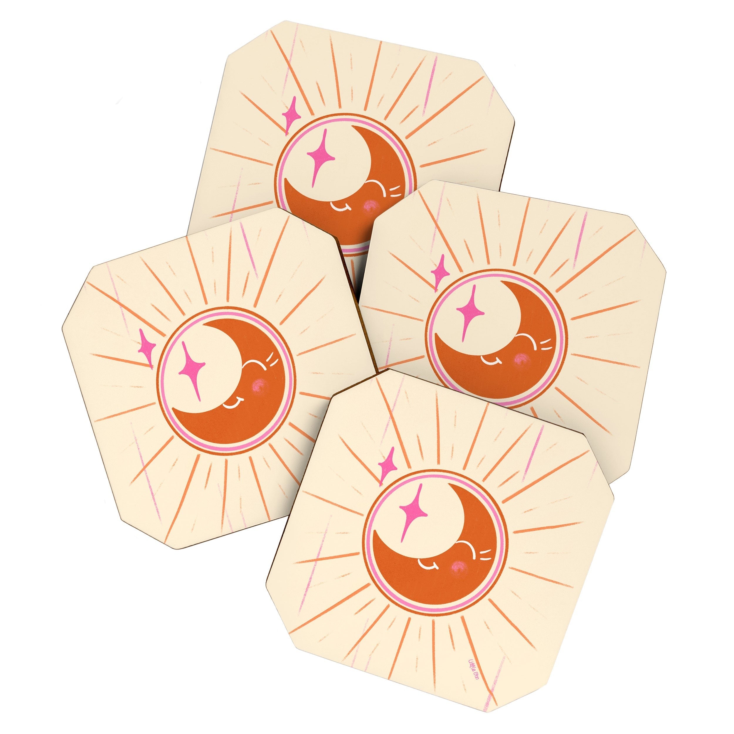 Little Om Celestial Moon cream Coaster Set