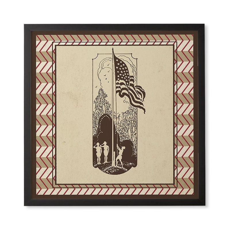DENY Designs Flag Raisers Striped Square Framed Wall Art