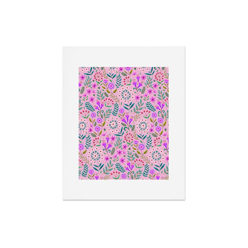 Pimlada Phuapradit Ditsy Purple Floral Half Drop Art Print