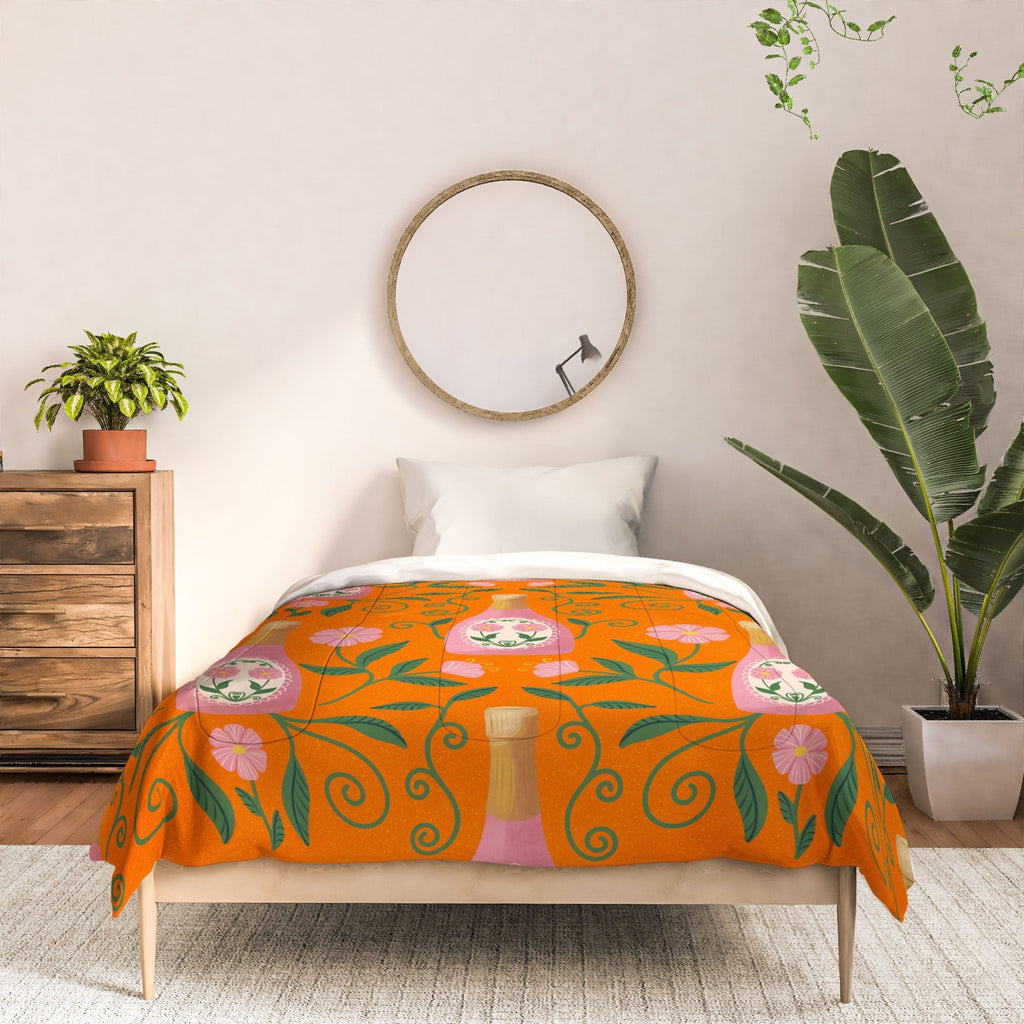 Design by Spark Rose Bubbly And Florals Comforter