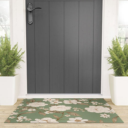 Gabriela Fuente Olive Floral Roberta Welcome Mat