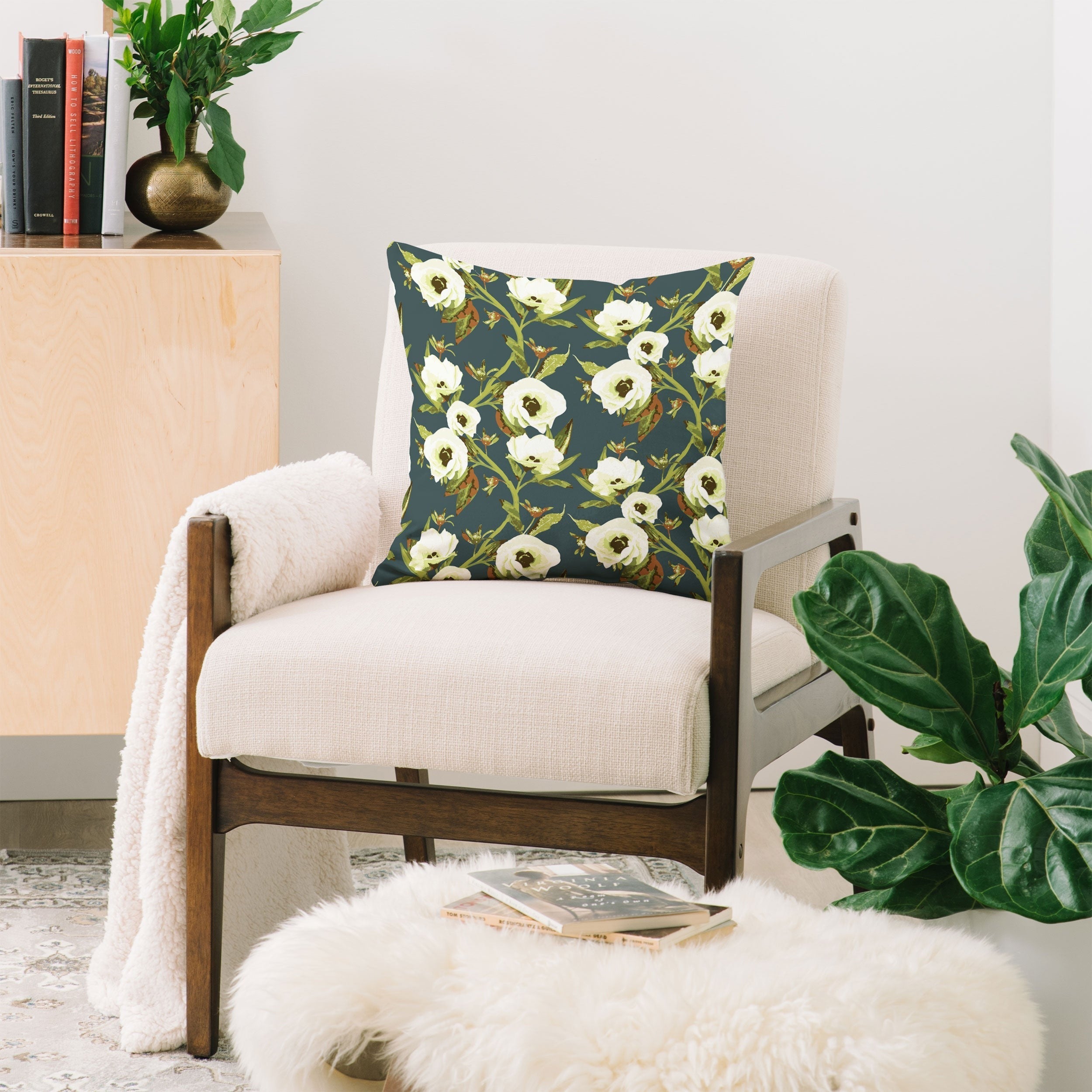 ThirtyOne Illustrations Circa in Olive Throw Pillow