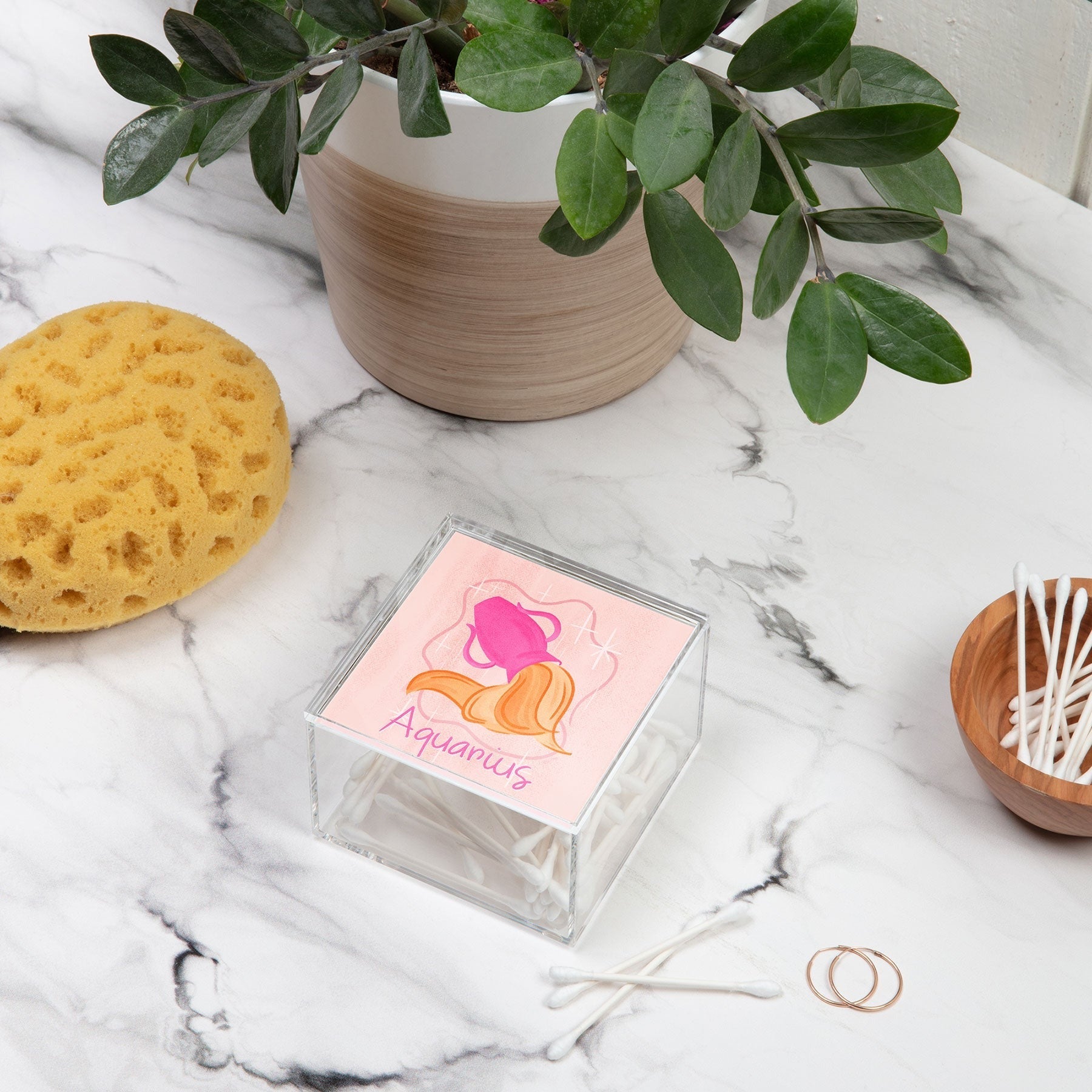 Little Om Zodiac Sign Aquarius Acrylic Box