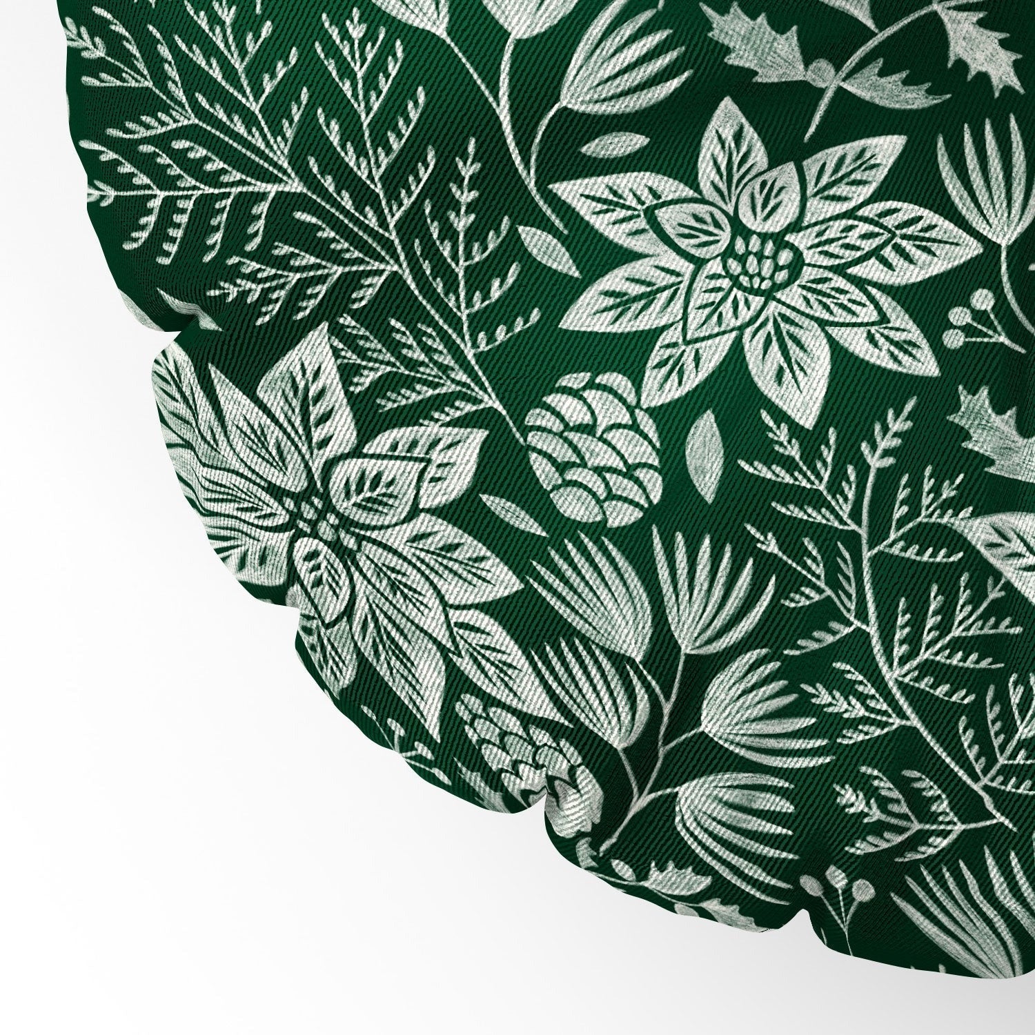 Pimlada Phuapradit Christmas Poinsettia Floor Pillow Round
