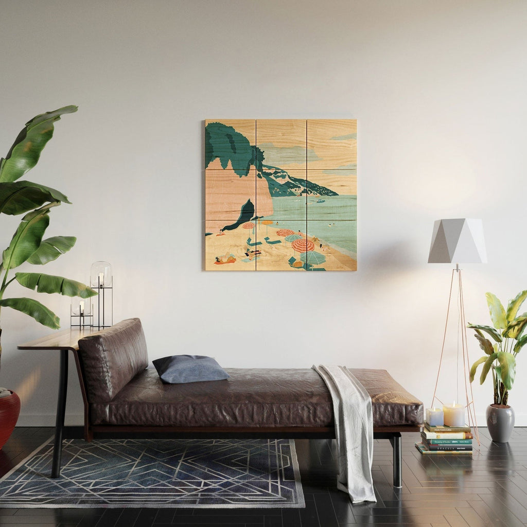 Valeria Frustaci Beach of Positano in Italy Wood Wall Mural